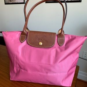 Pink Longchamp Le Pilage bag